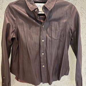 Burning Torch New With Tags Dark Brown Leather Jacket/shirt